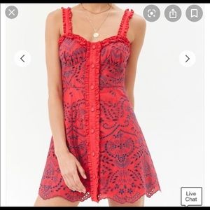Forever 21 Red dress with embroidery